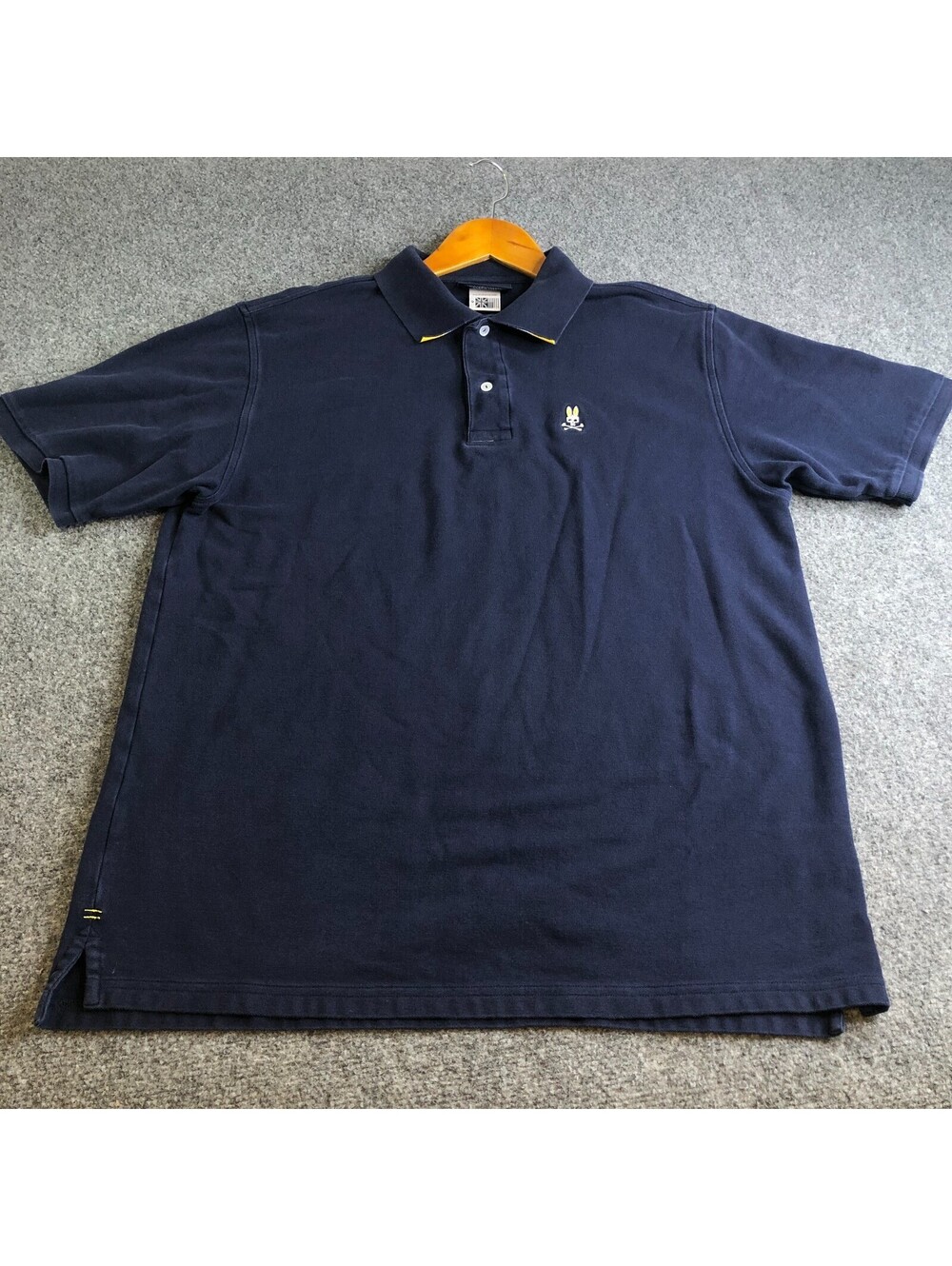 Psycho Bunny Shirt Mens Medium Navy Blue Pima Cotton Short Sleeve